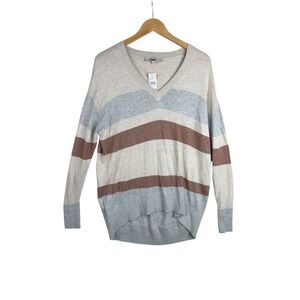 New‎ Loft Dropped Shoulders V-neck Tunic Sweater size XS Neutral Blend